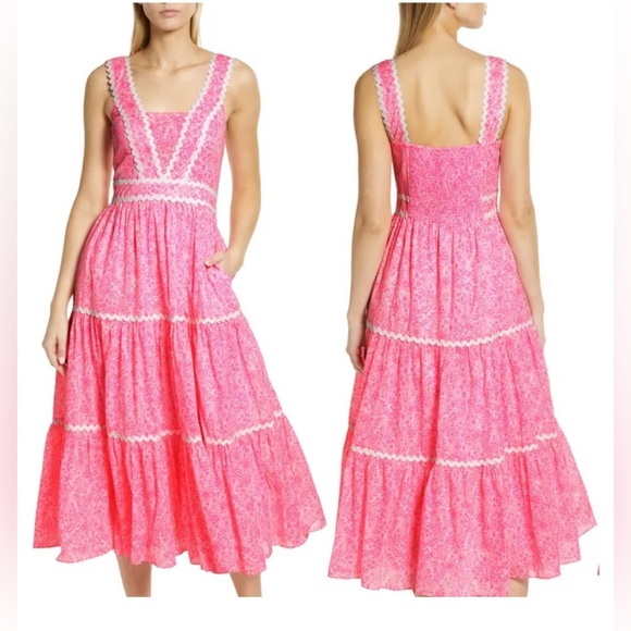 New Lilly Pulitzer Womens Pollie Cotton Dress Pink Shandy Invest A Gator Size 4 - Picture 3 of 9